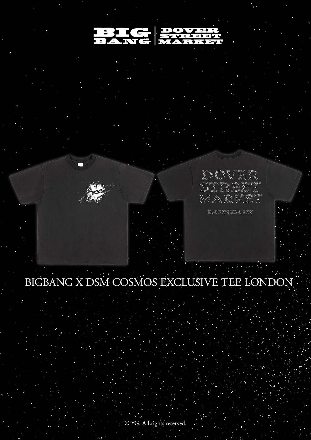 Fashion model wearing a BIGBANG X DOVER STREET MARKET outfit