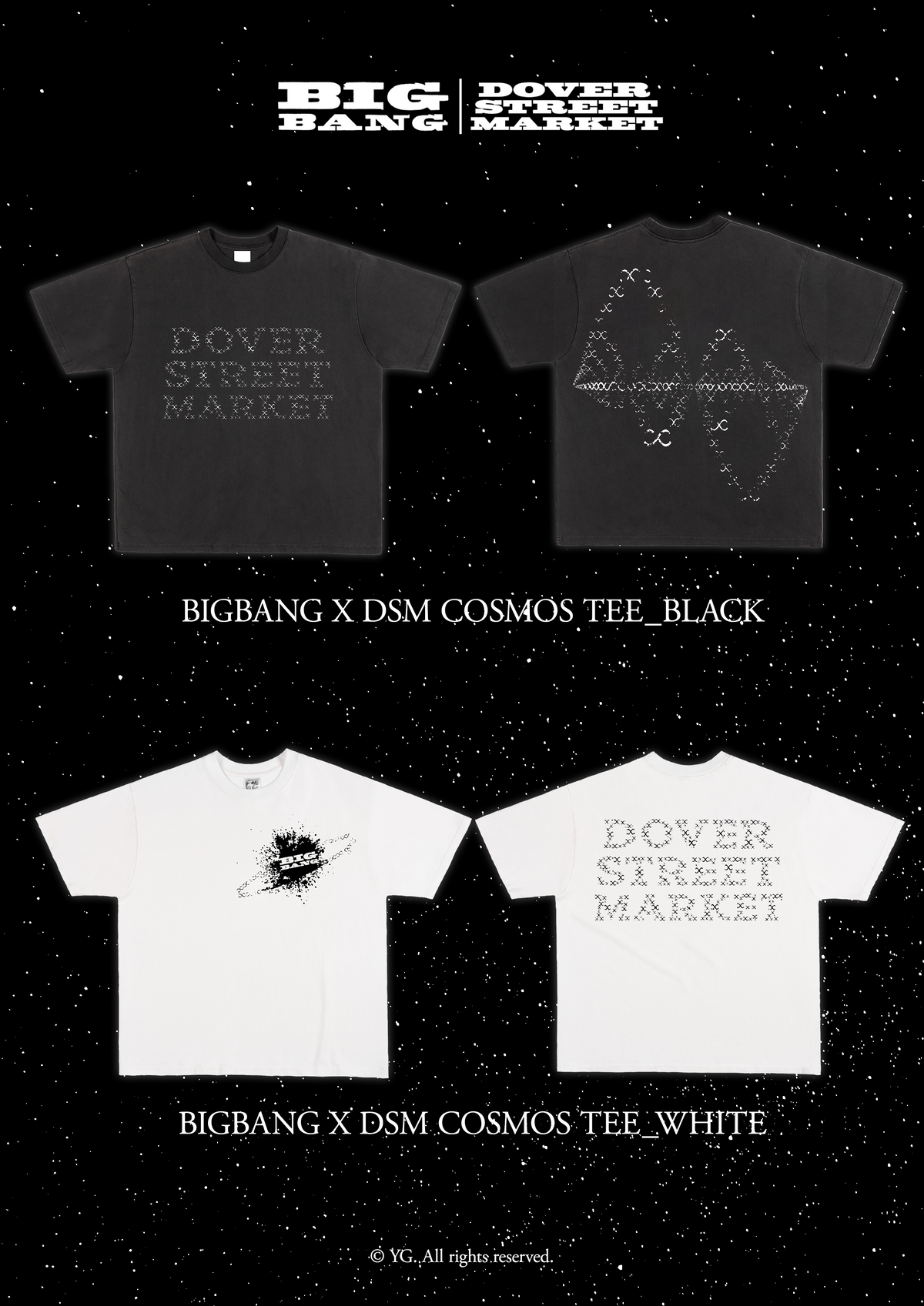 Fashion model wearing a BIGBANG X DOVER STREET MARKET outfit