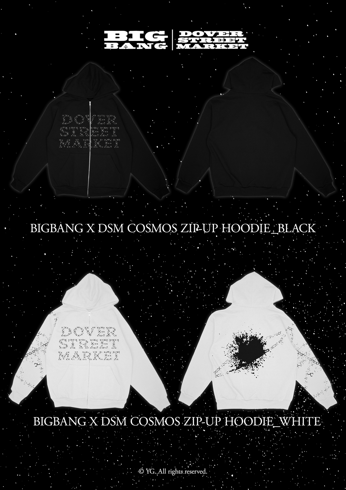 Fashion model wearing a BIGBANG X DOVER STREET MARKET outfit