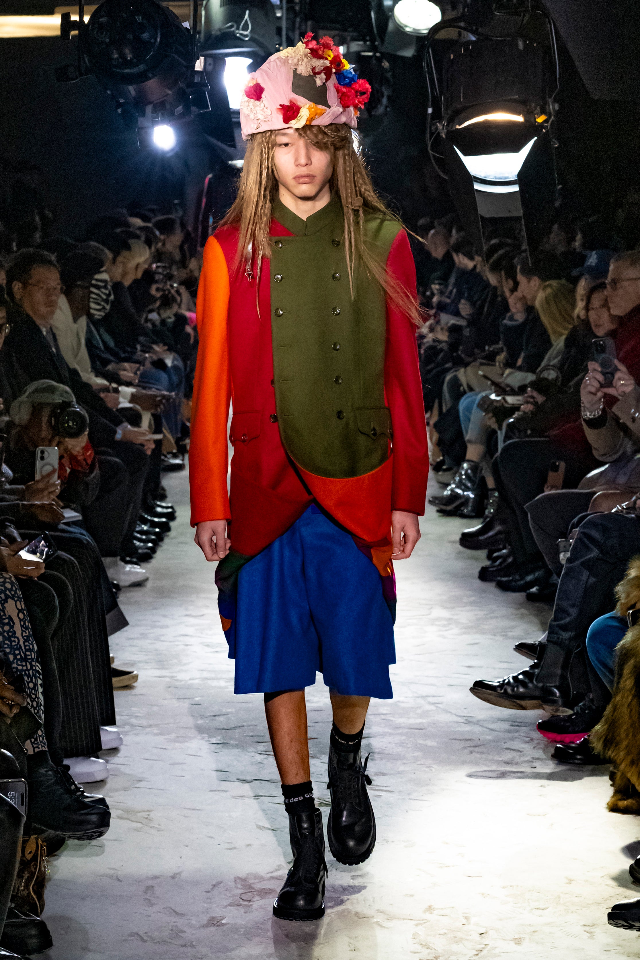 Fashion model wearing a Comme des Garçons Homme Plus AW25 outfit