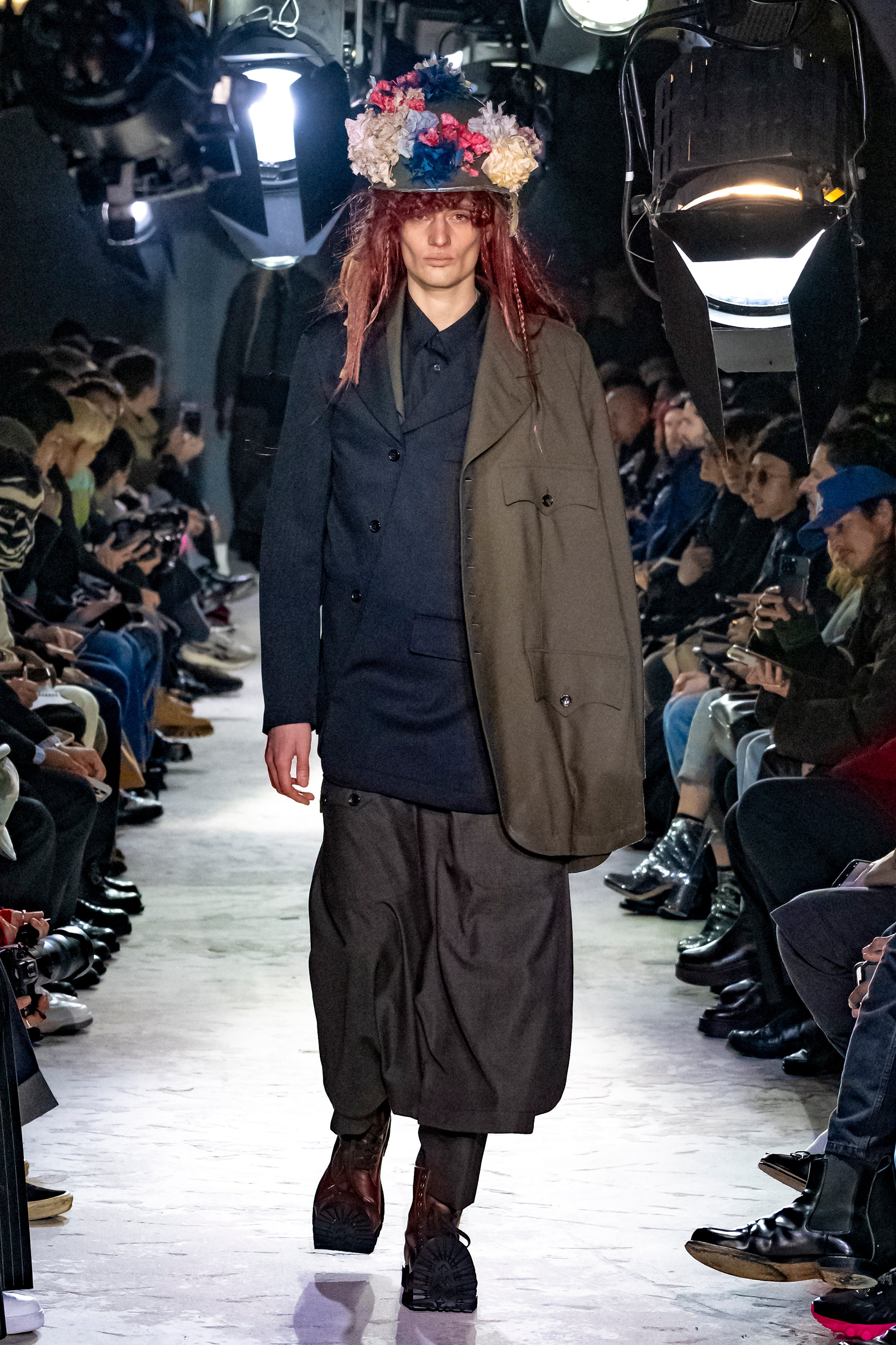 Fashion model wearing a Comme des Garçons Homme Plus AW25 outfit
