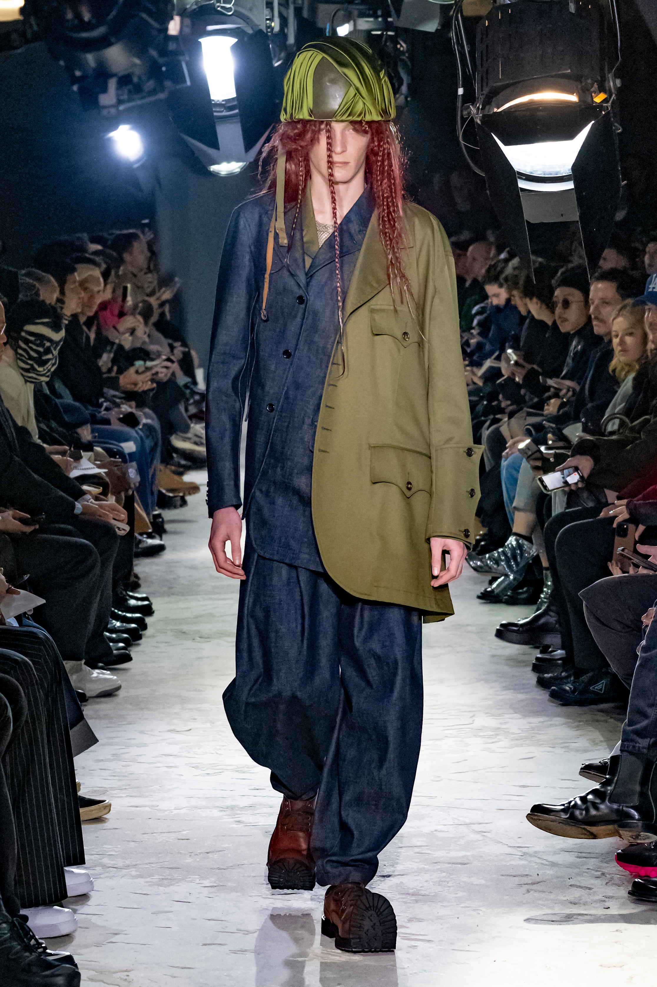 Fashion model wearing a Comme des Garçons Homme Plus AW25 outfit