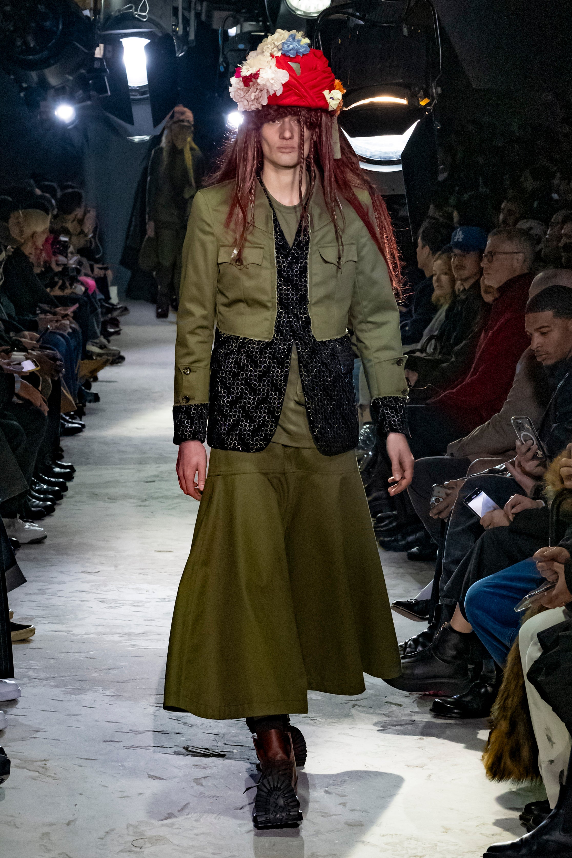 Fashion model wearing a Comme des Garçons Homme Plus AW25 outfit