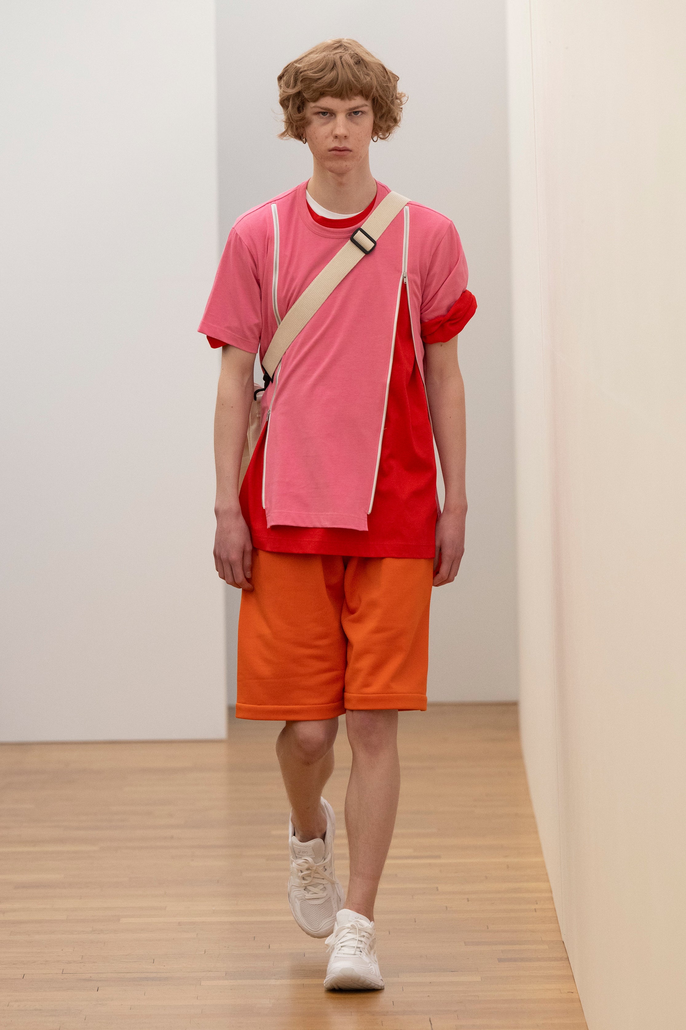 Fashion model wearing a Comme des Garçons Shirt AW25 outfit