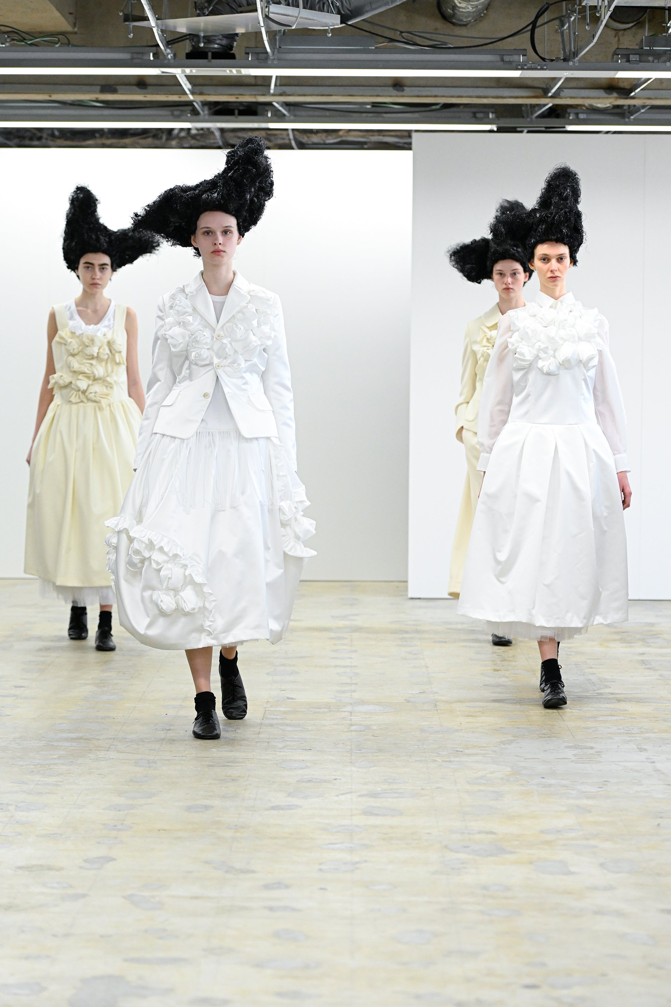 Fashion model wearing a Comme des Garçons Comme des Garçons AW25 outfit