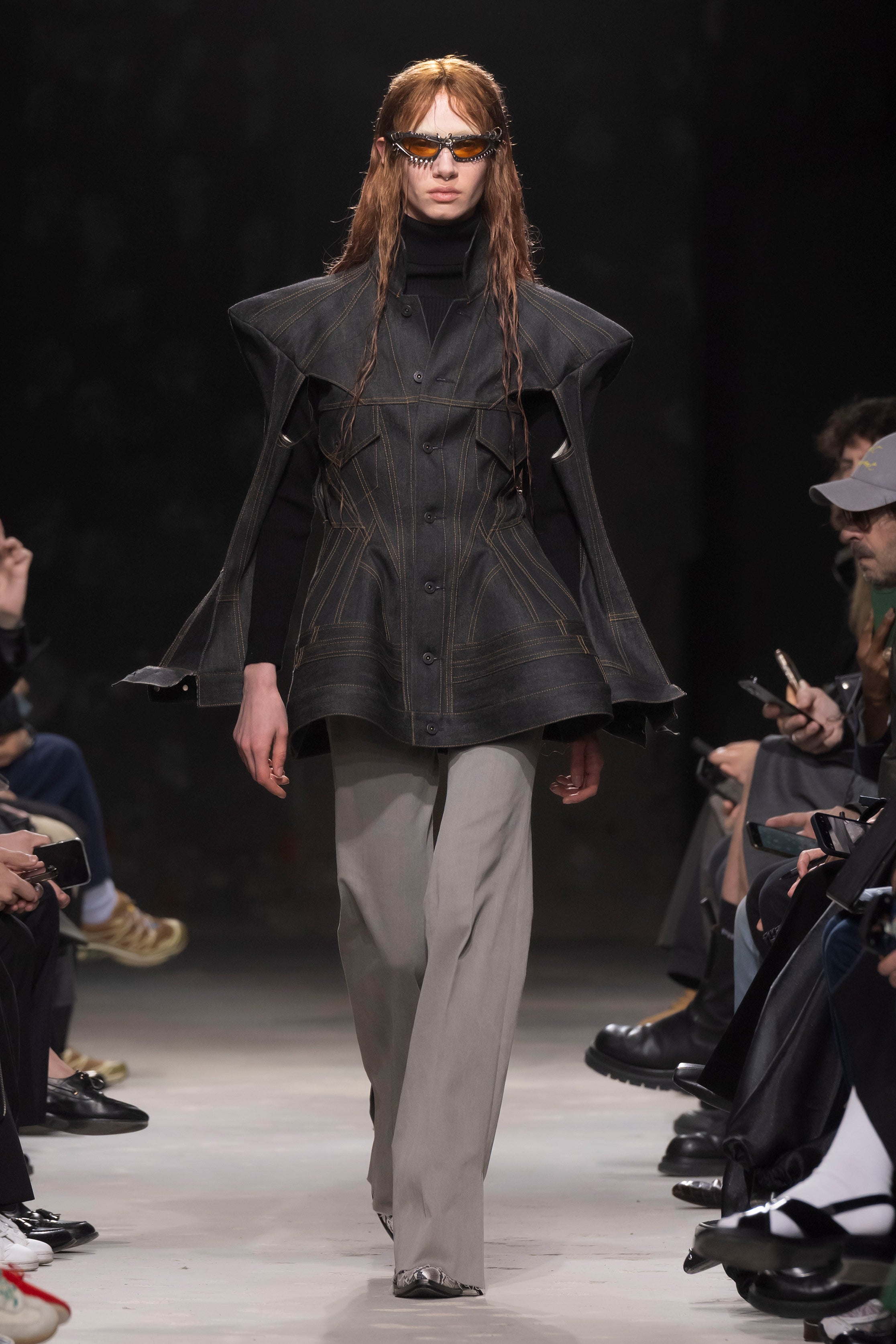 Fashion model wearing a Junya Watanabe AW25 outfit