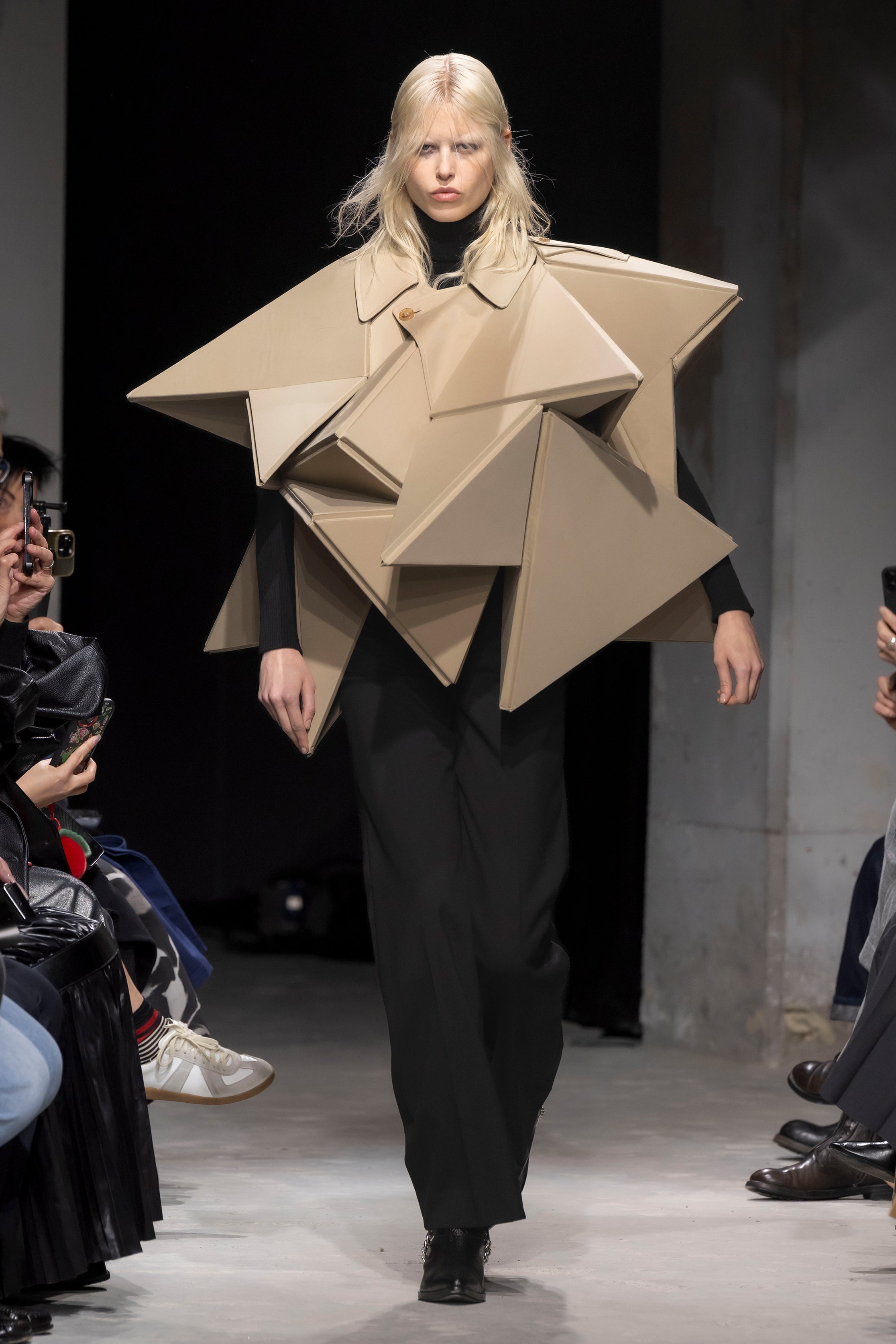 Fashion model wearing a Junya Watanabe AW25 outfit