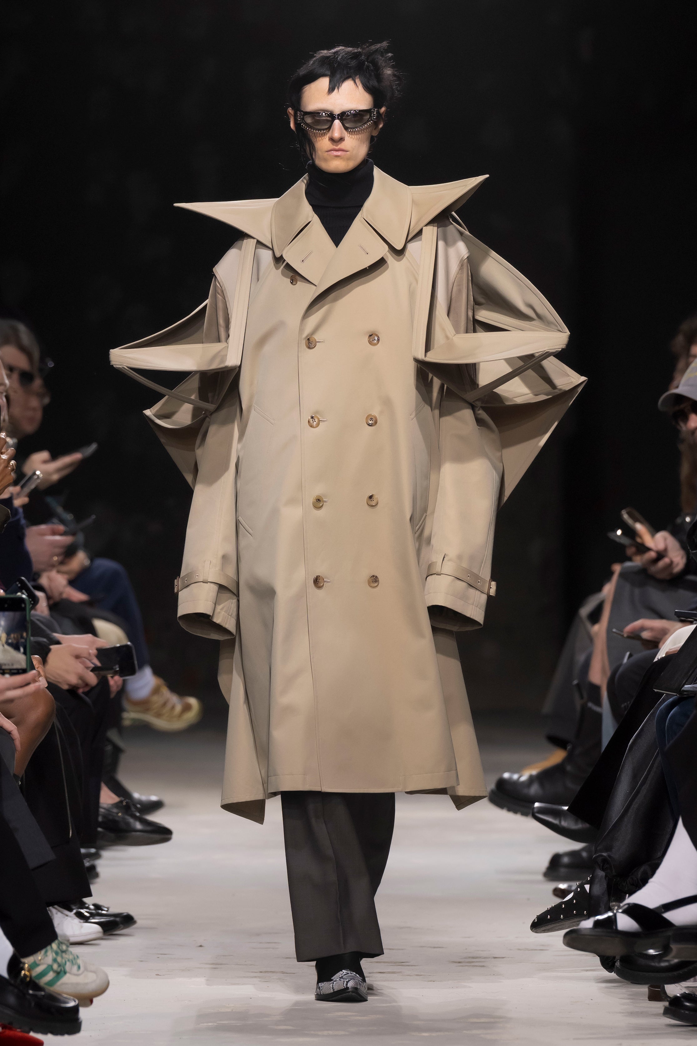 Fashion model wearing a Junya Watanabe AW25 outfit