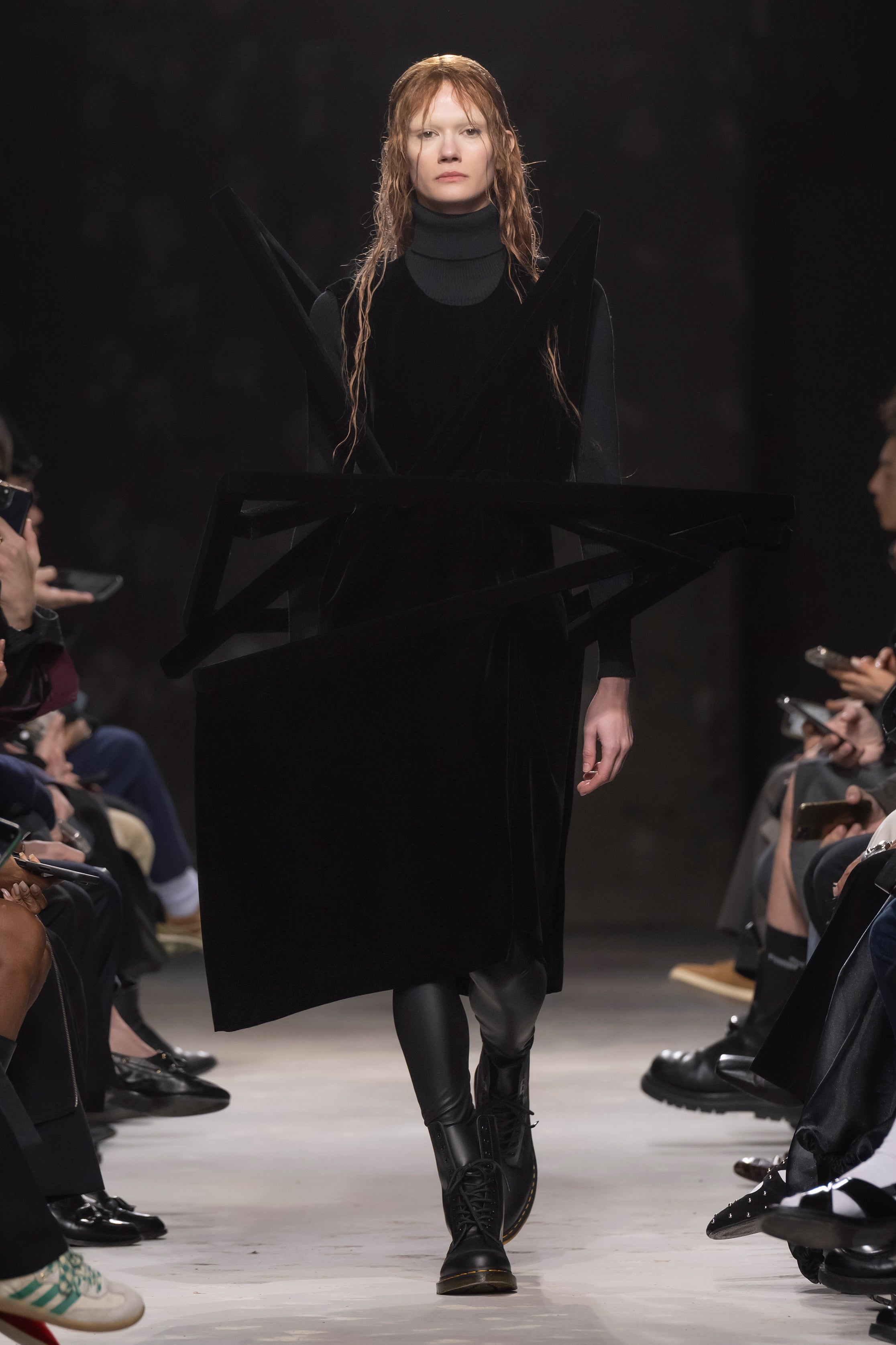 Fashion model wearing a Junya Watanabe AW25 outfit