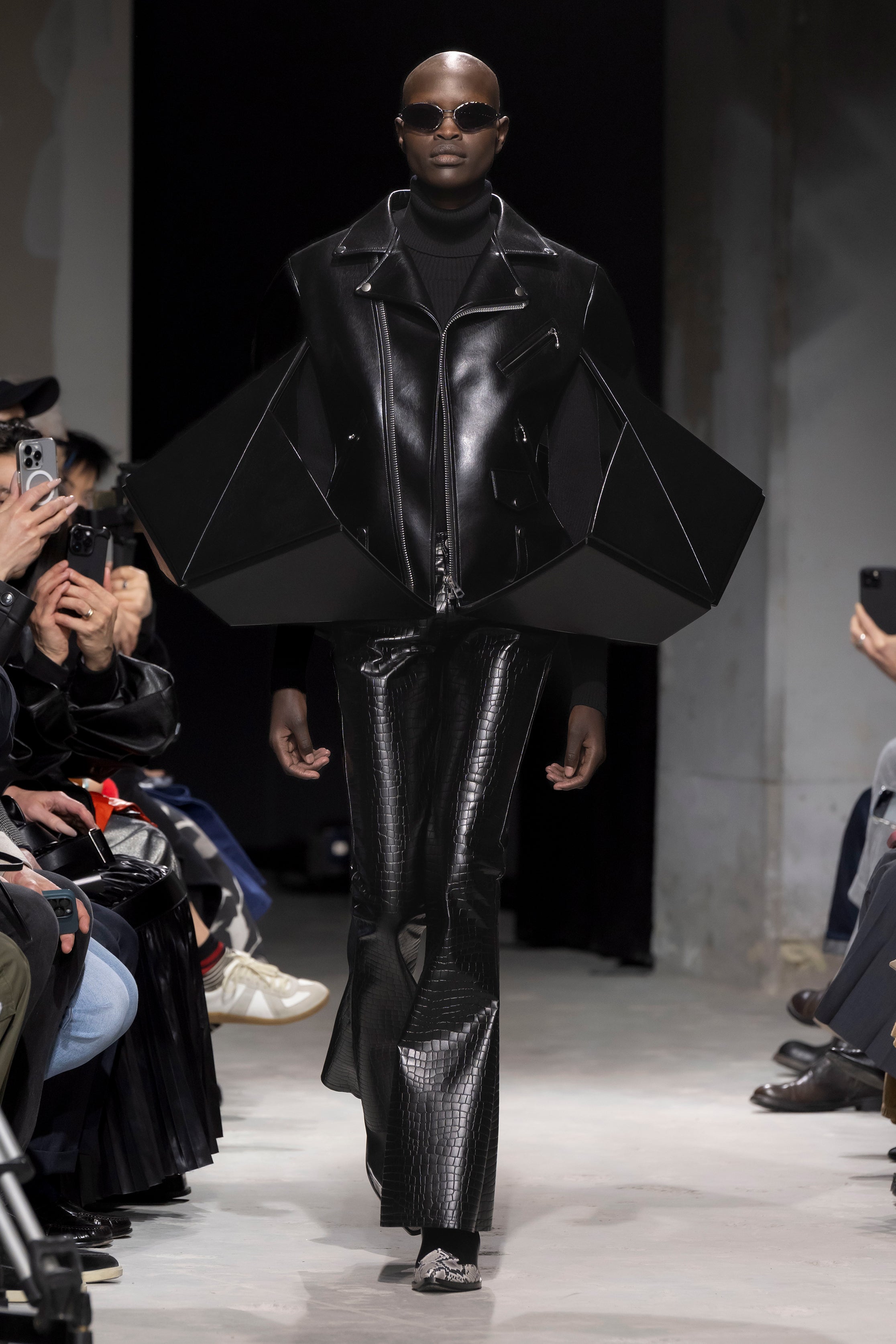 Fashion model wearing a Junya Watanabe AW25 outfit