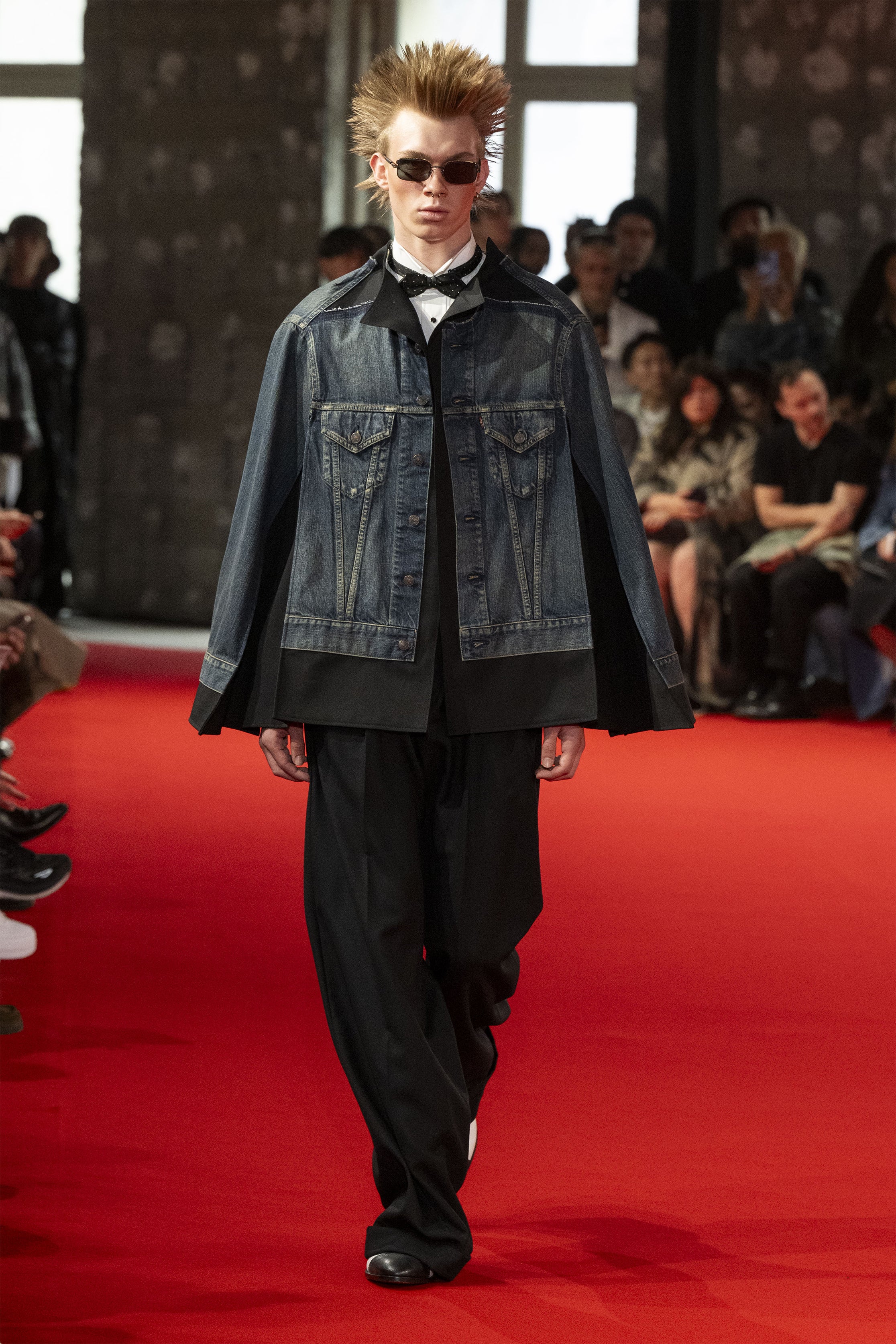 Fashion model wearing a JUNYA WATANABE MAN SS25 outfit