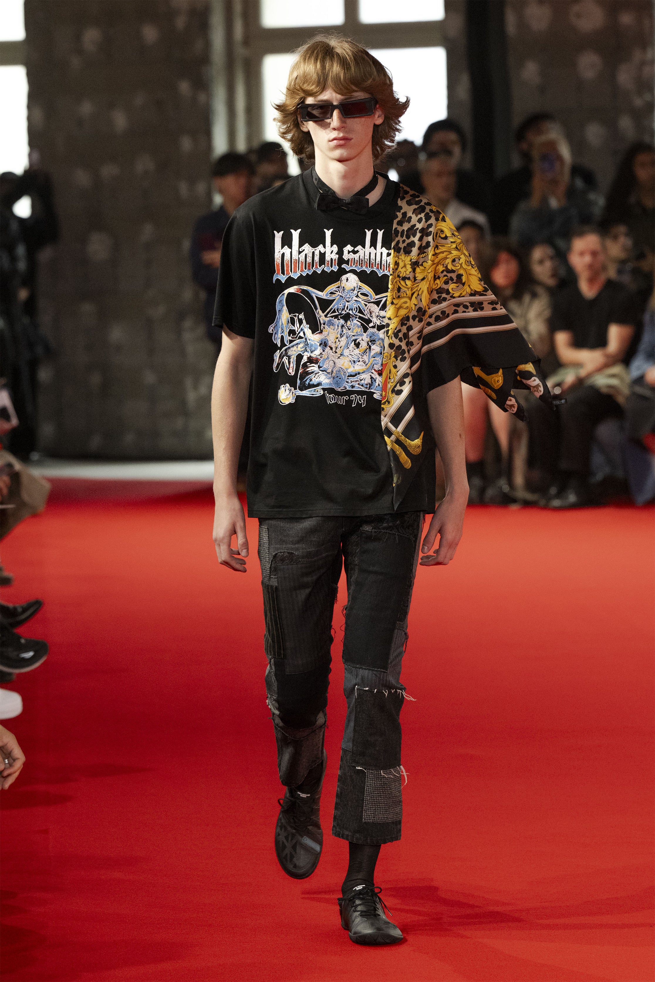 Fashion model wearing a JUNYA WATANABE MAN SS25 outfit