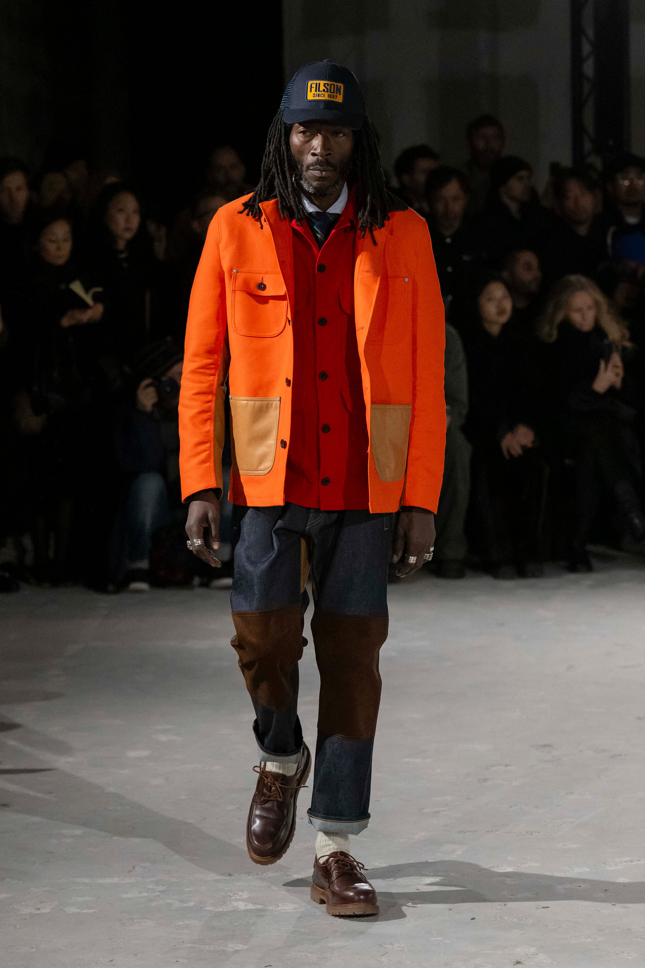 Fashion model wearing a Junya Watanabe Man AW25 outfit