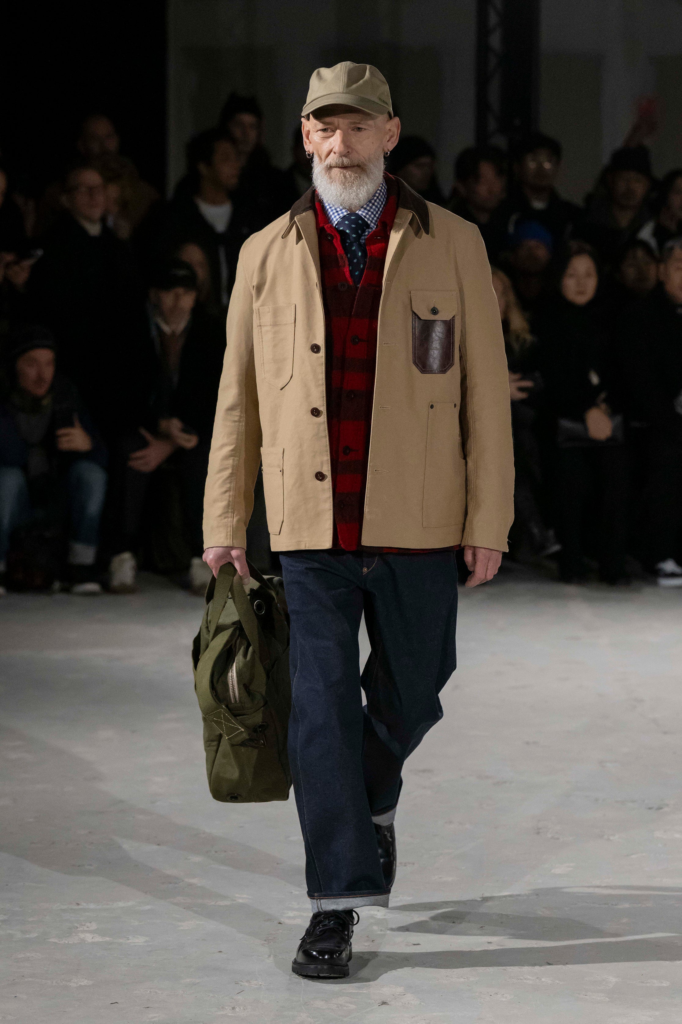 Fashion model wearing a Junya Watanabe Man AW25 outfit