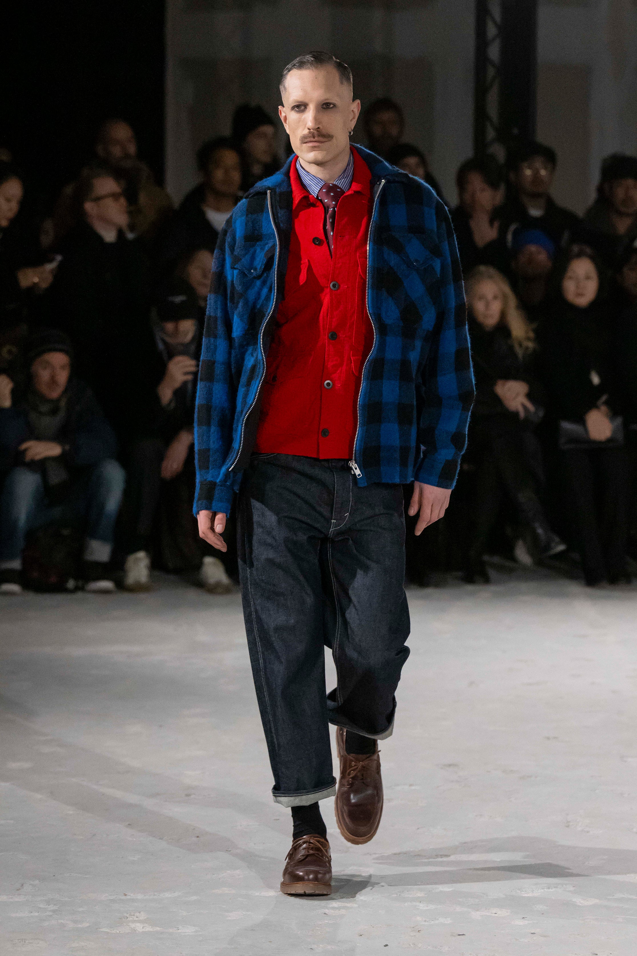Fashion model wearing a Junya Watanabe Man AW25 outfit