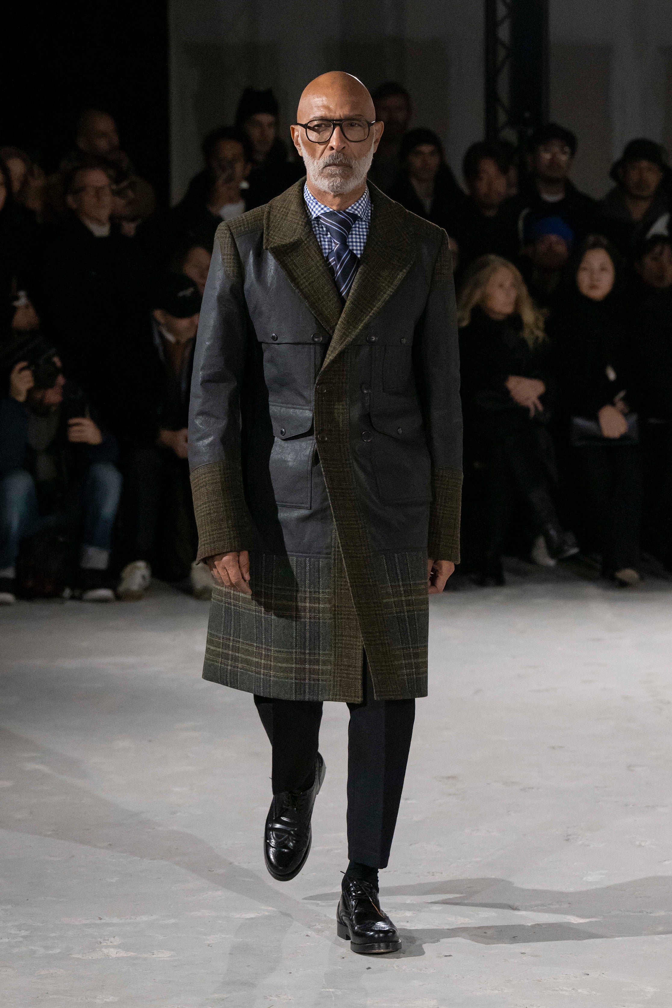 Fashion model wearing a Junya Watanabe Man AW25 outfit