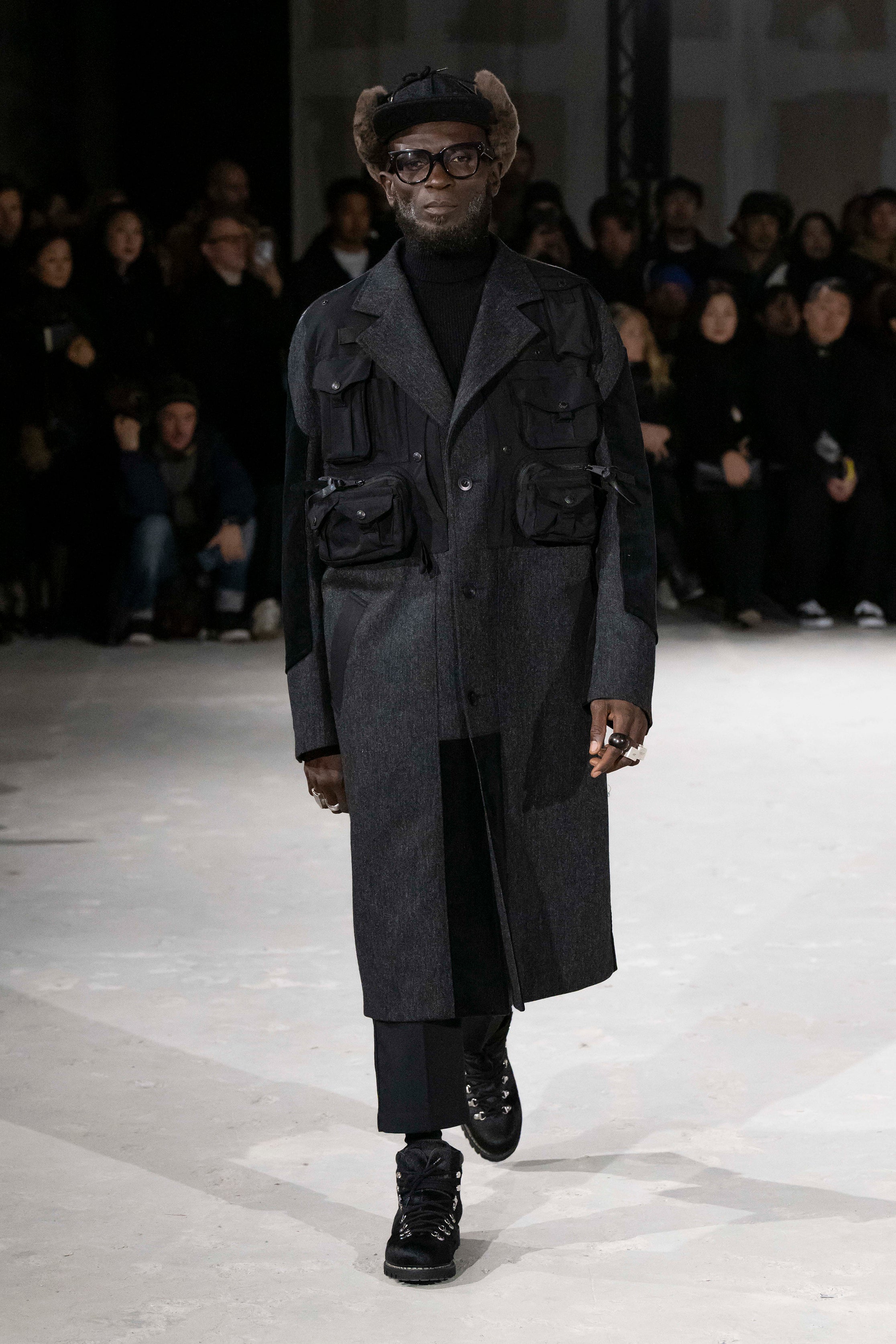 Fashion model wearing a Junya Watanabe Man AW25 outfit