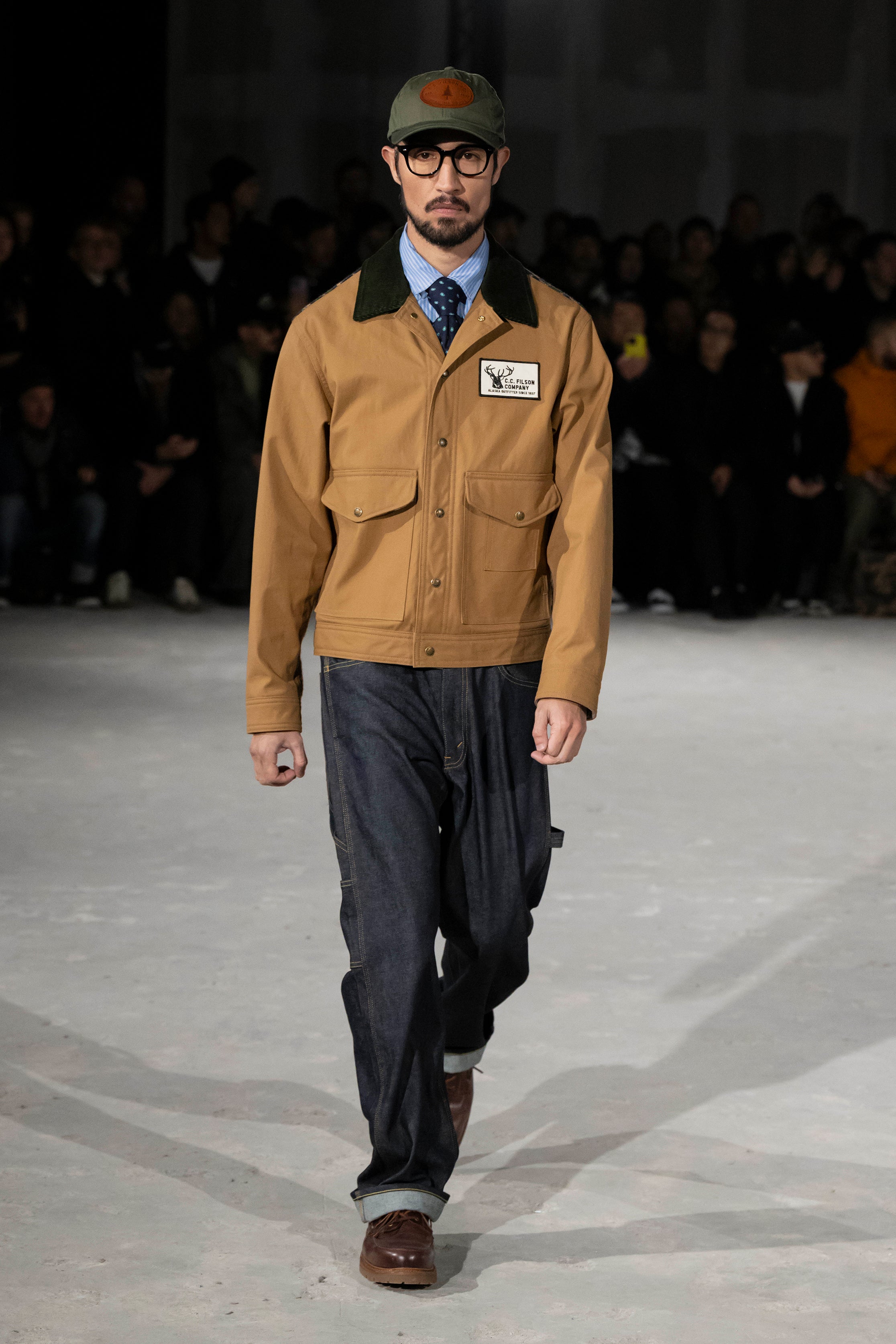 Fashion model wearing a Junya Watanabe Man AW25 outfit