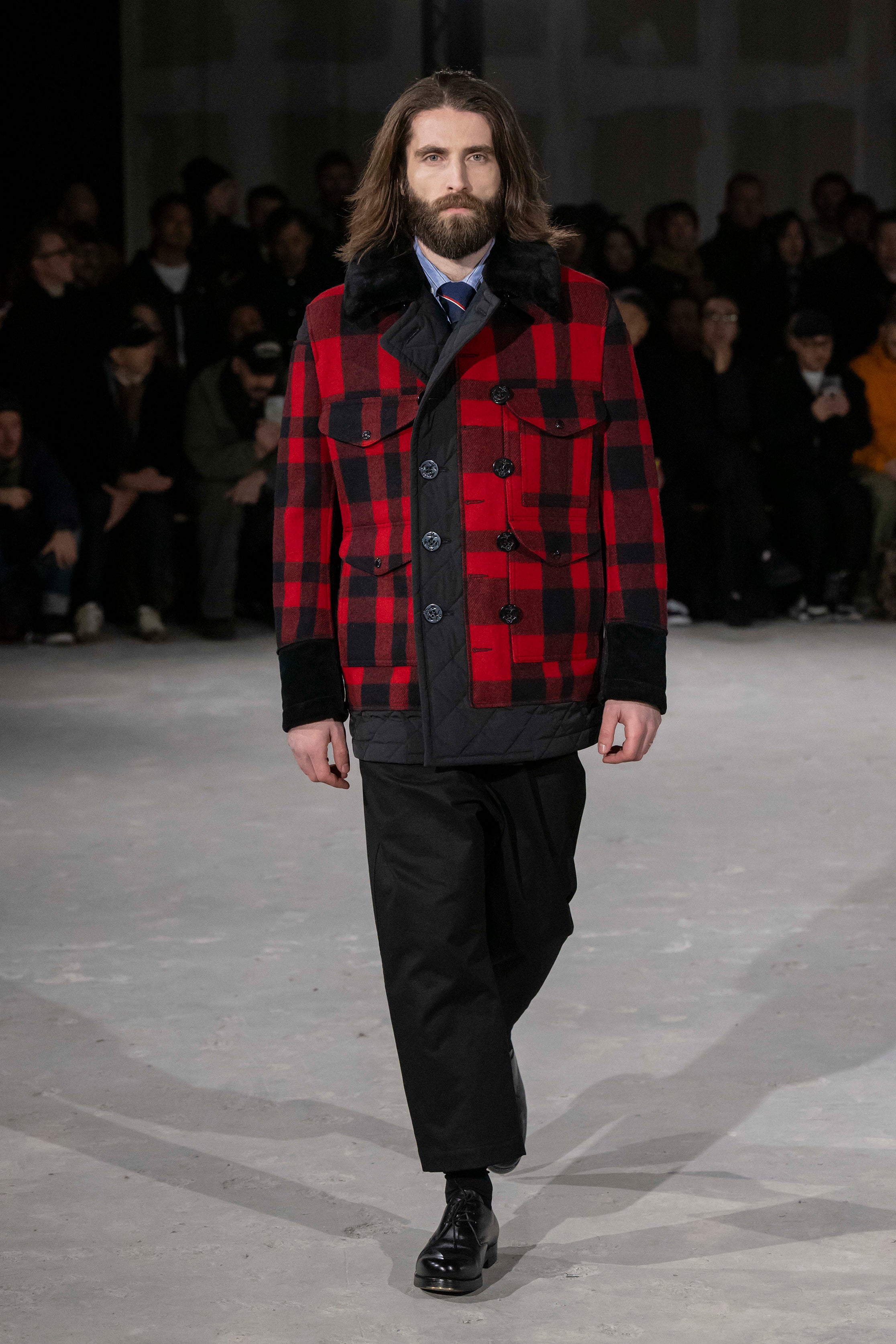Fashion model wearing a Junya Watanabe Man AW25 outfit