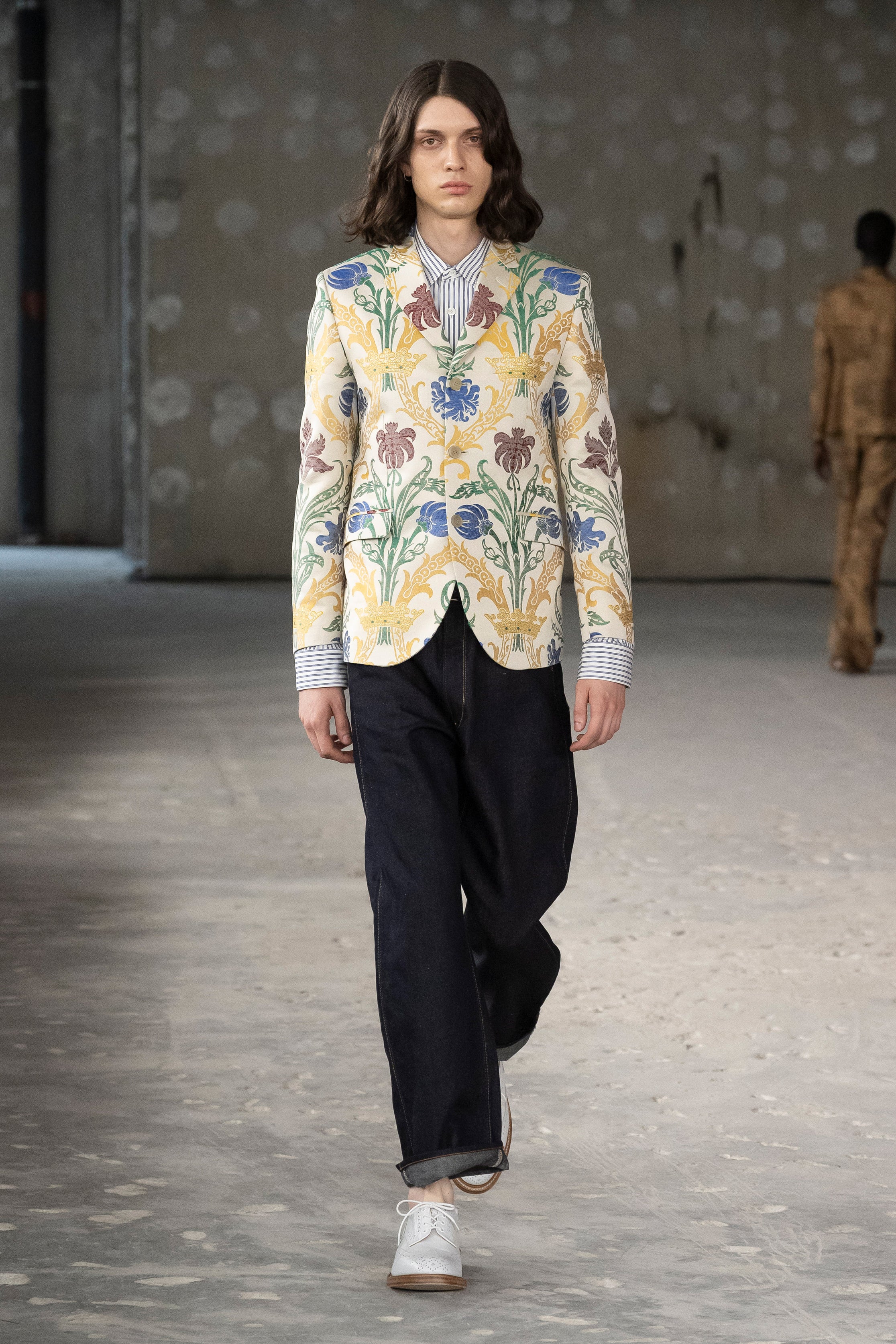Fashion model wearing a Junya Watanabe Man SS26 outfit