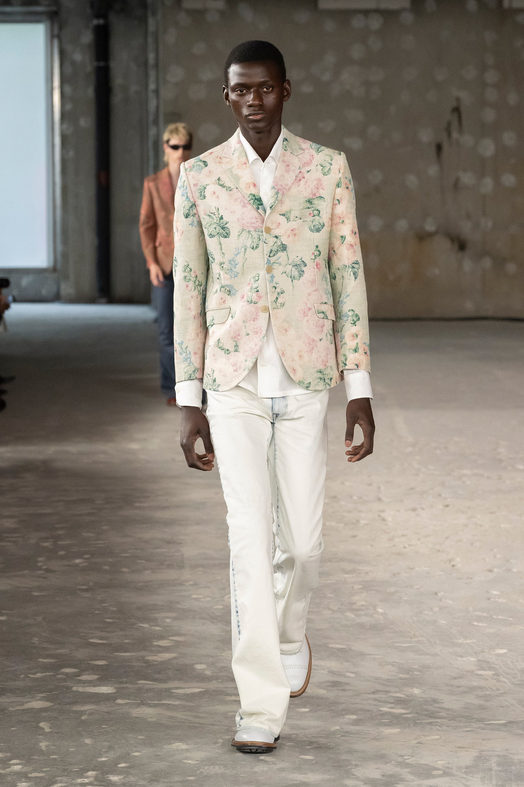 Fashion model wearing a Junya Watanabe Man SS26 outfit