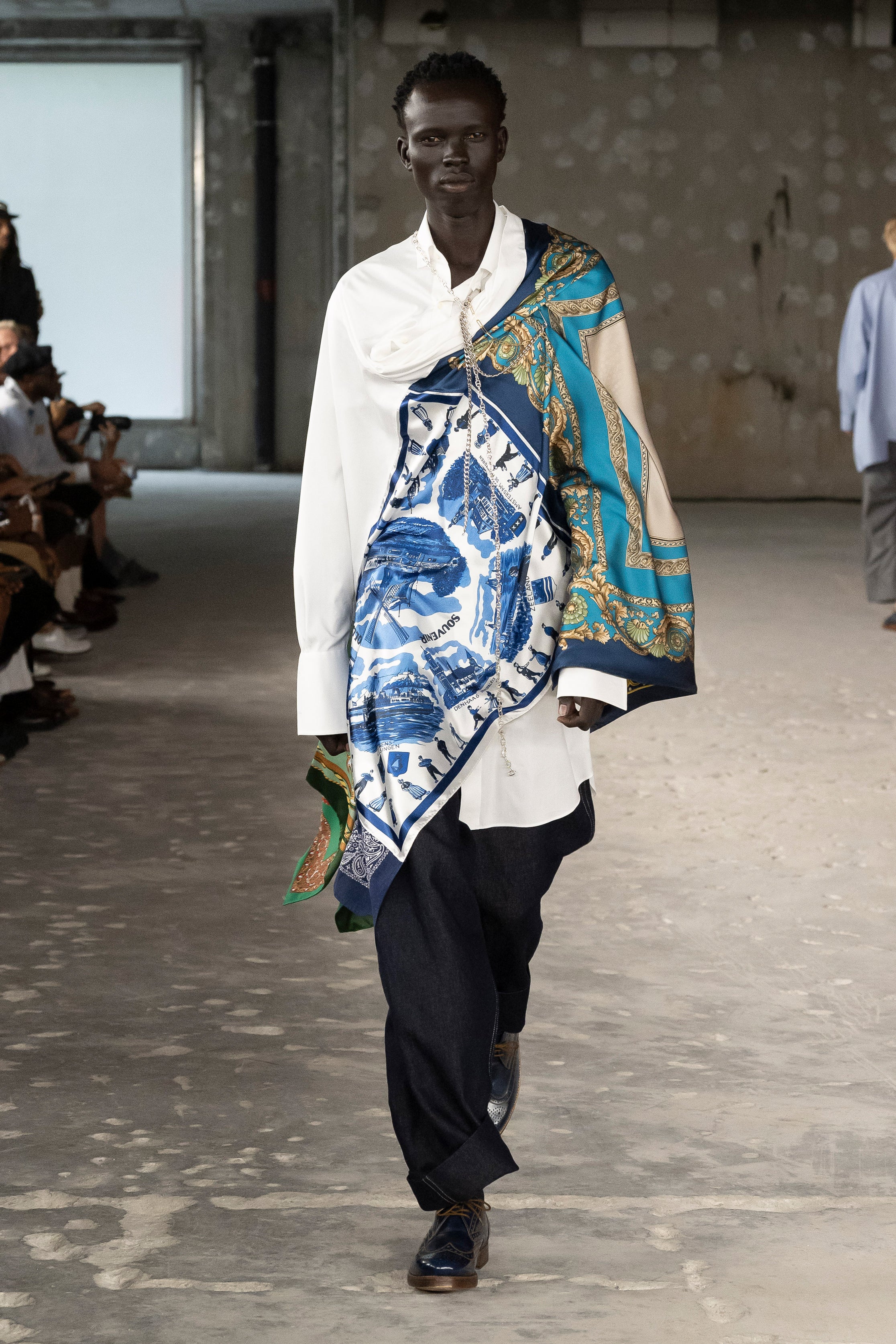 Fashion model wearing a Junya Watanabe Man SS26 outfit