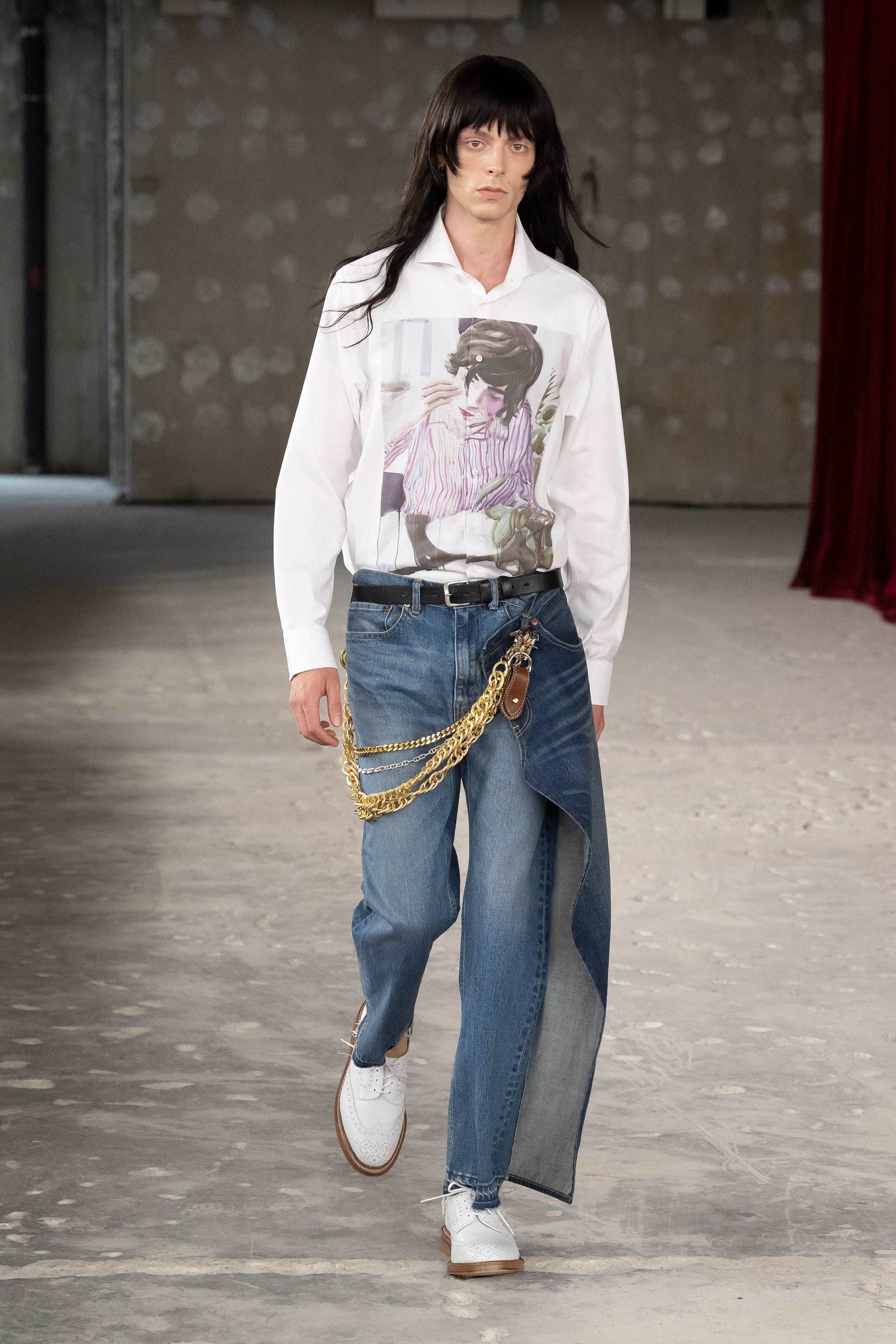 Fashion model wearing a Junya Watanabe Man SS26 outfit