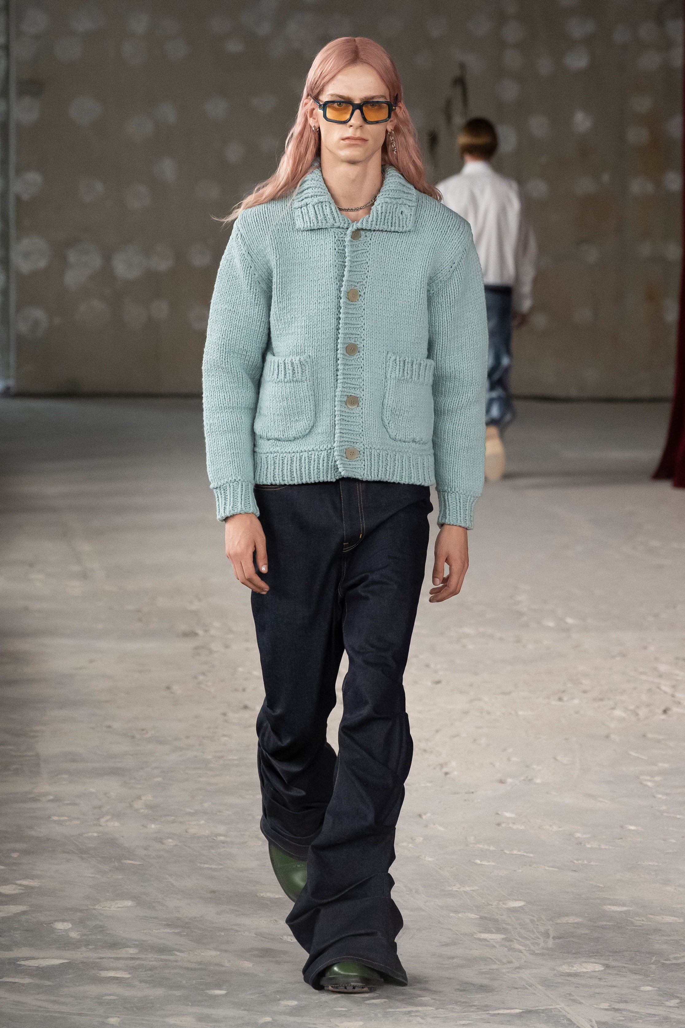 Fashion model wearing a Junya Watanabe Man SS26 outfit