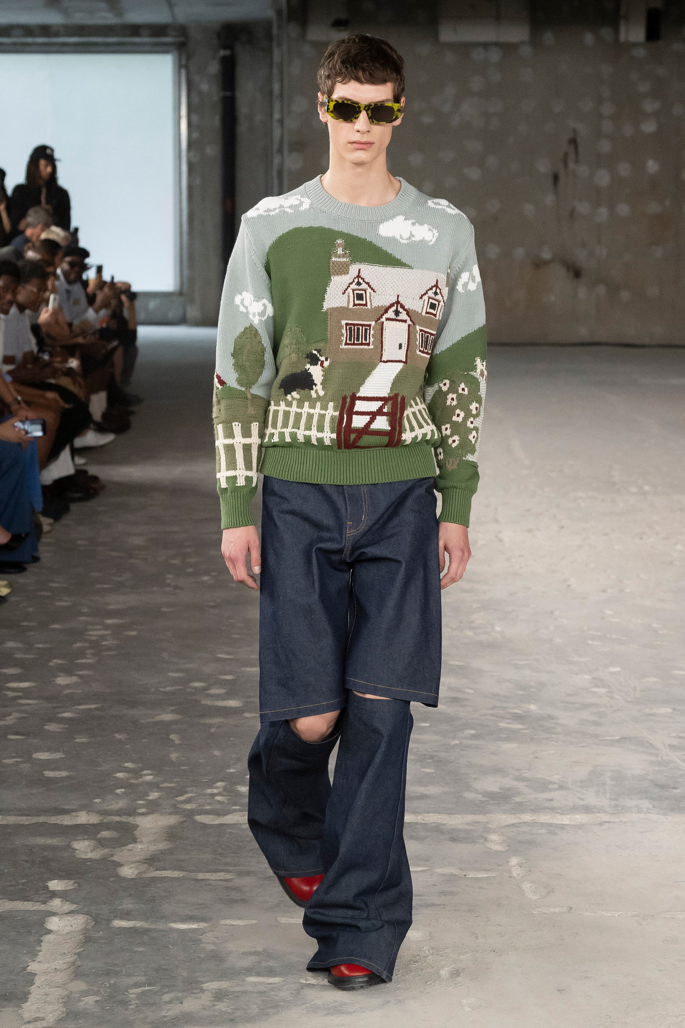 Fashion model wearing a Junya Watanabe Man SS26 outfit