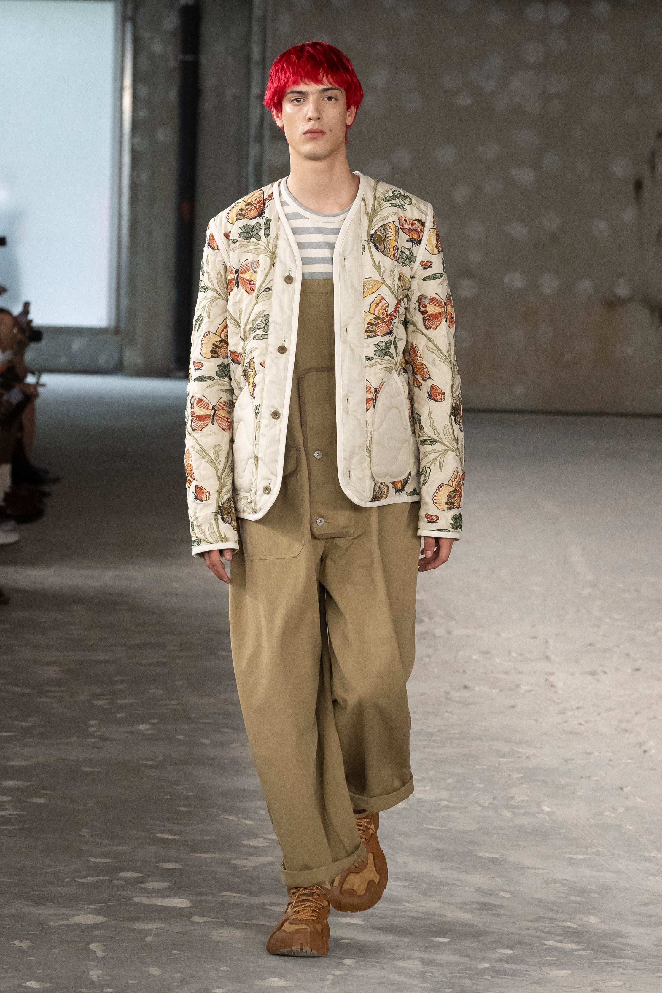 Fashion model wearing a Junya Watanabe Man SS26 outfit