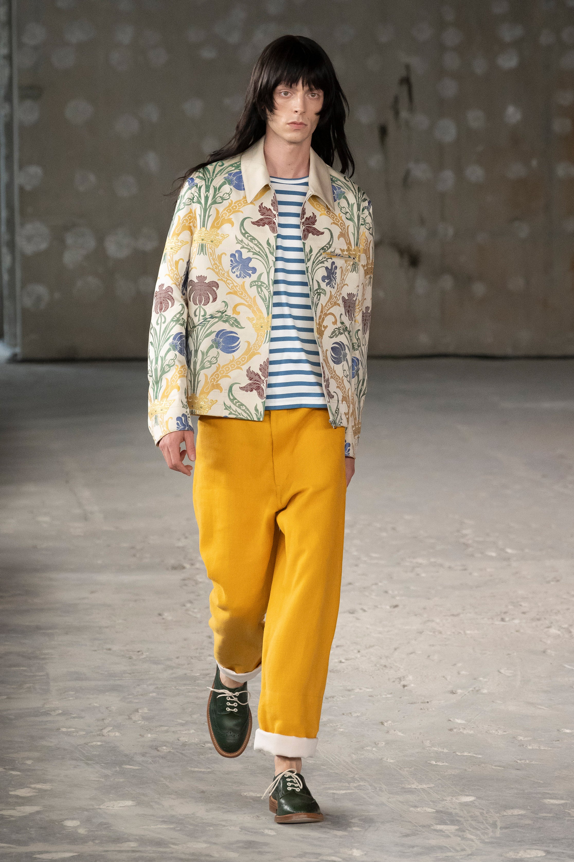Fashion model wearing a Junya Watanabe Man SS26 outfit