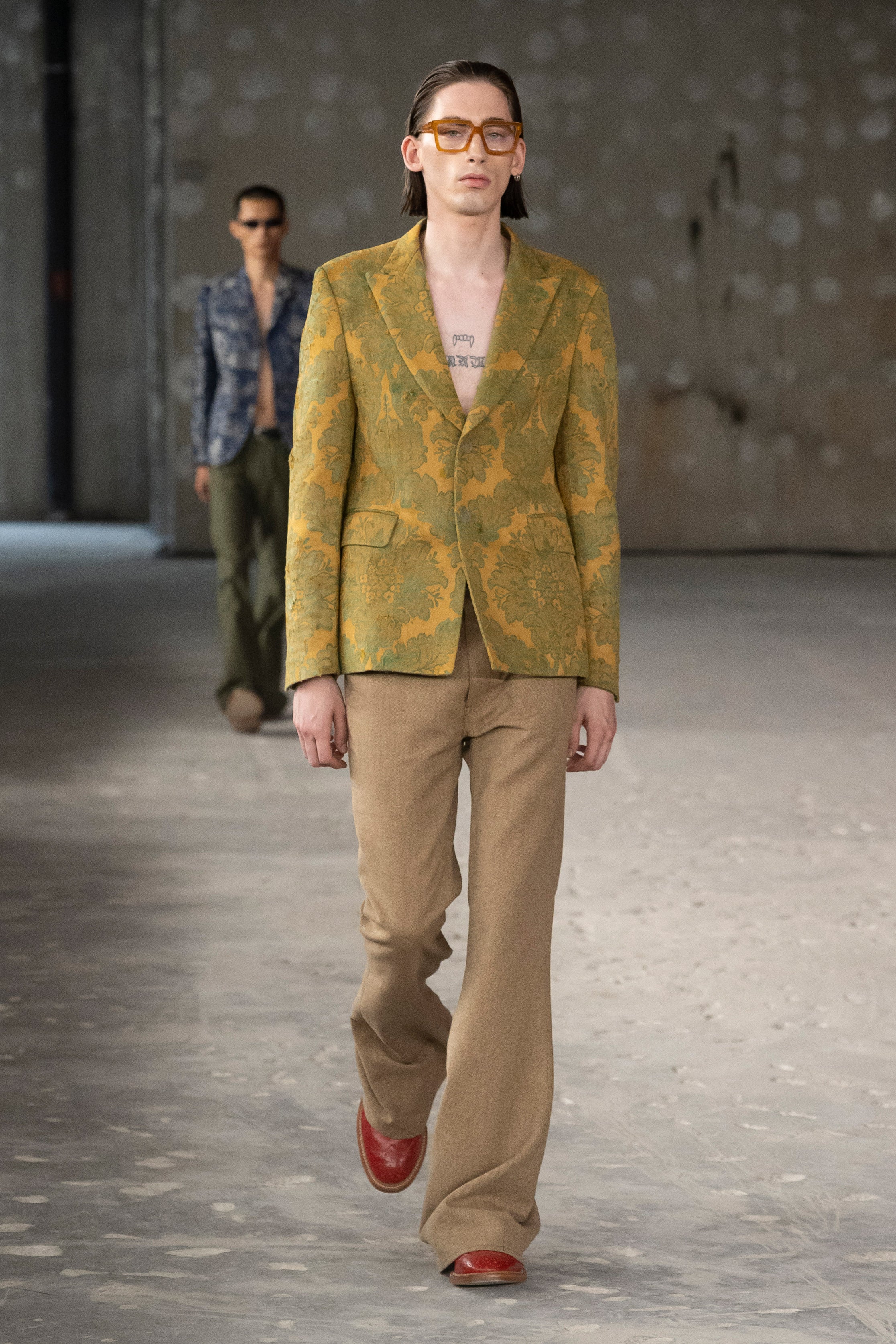 Fashion model wearing a Junya Watanabe Man SS26 outfit