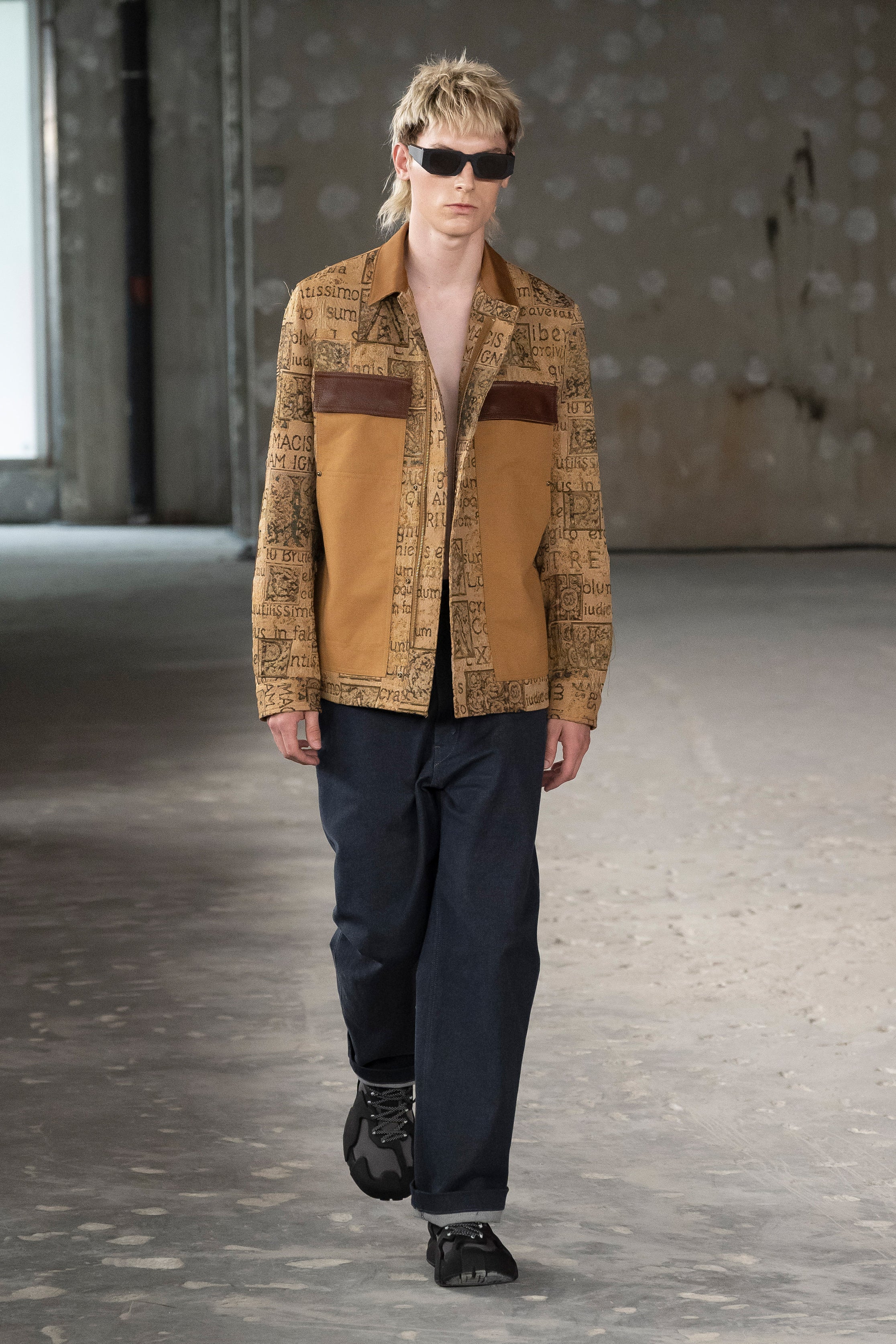 Fashion model wearing a Junya Watanabe Man SS26 outfit