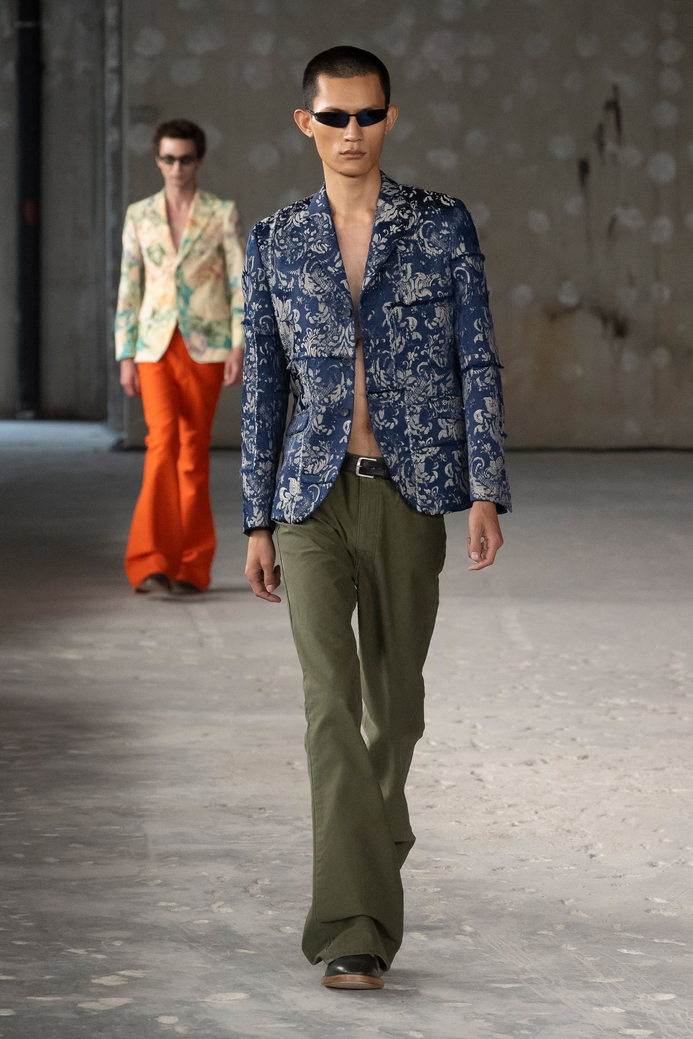 Fashion model wearing a Junya Watanabe Man SS26 outfit